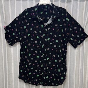 Disney Our Universe Haunted Mansion Print Button-up Shirt Size L